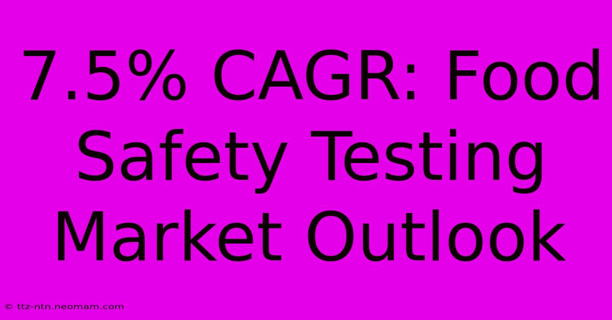 7.5% CAGR: Food Safety Testing Market Outlook