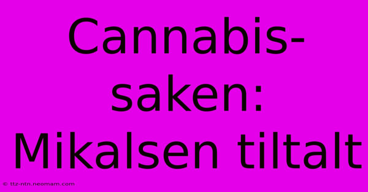 Cannabis-saken: Mikalsen Tiltalt