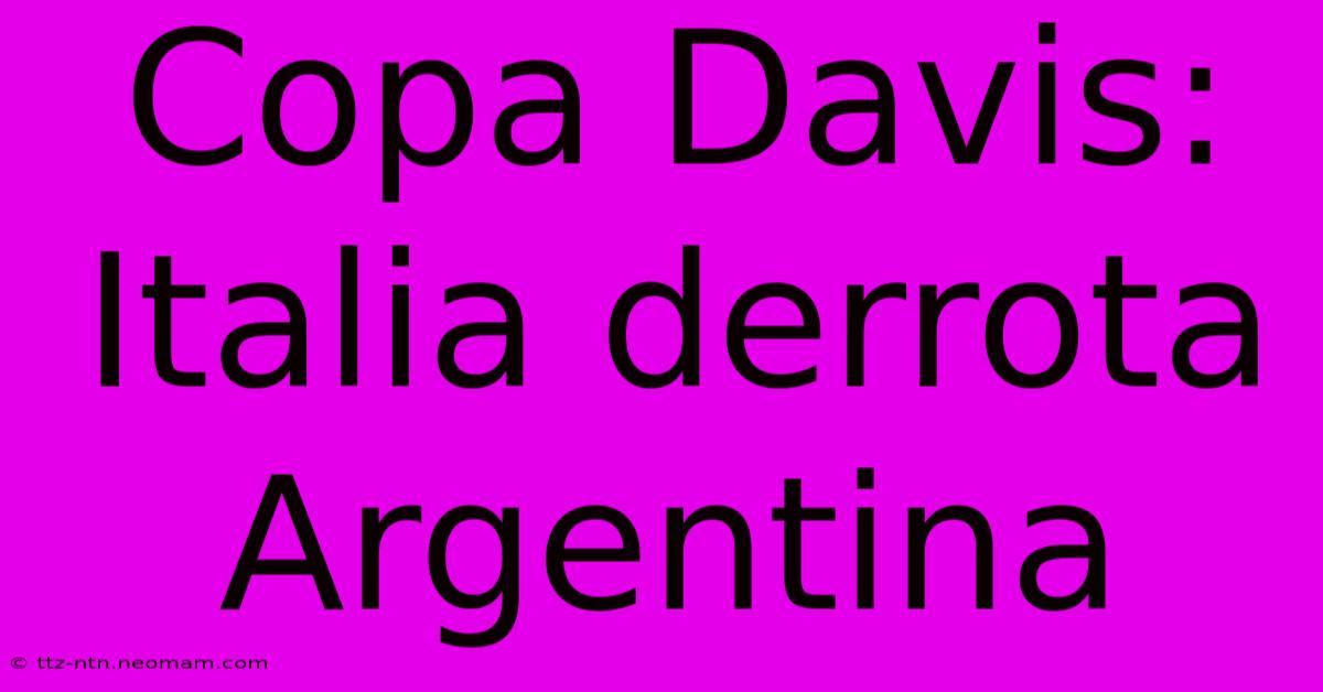 Copa Davis: Italia Derrota Argentina