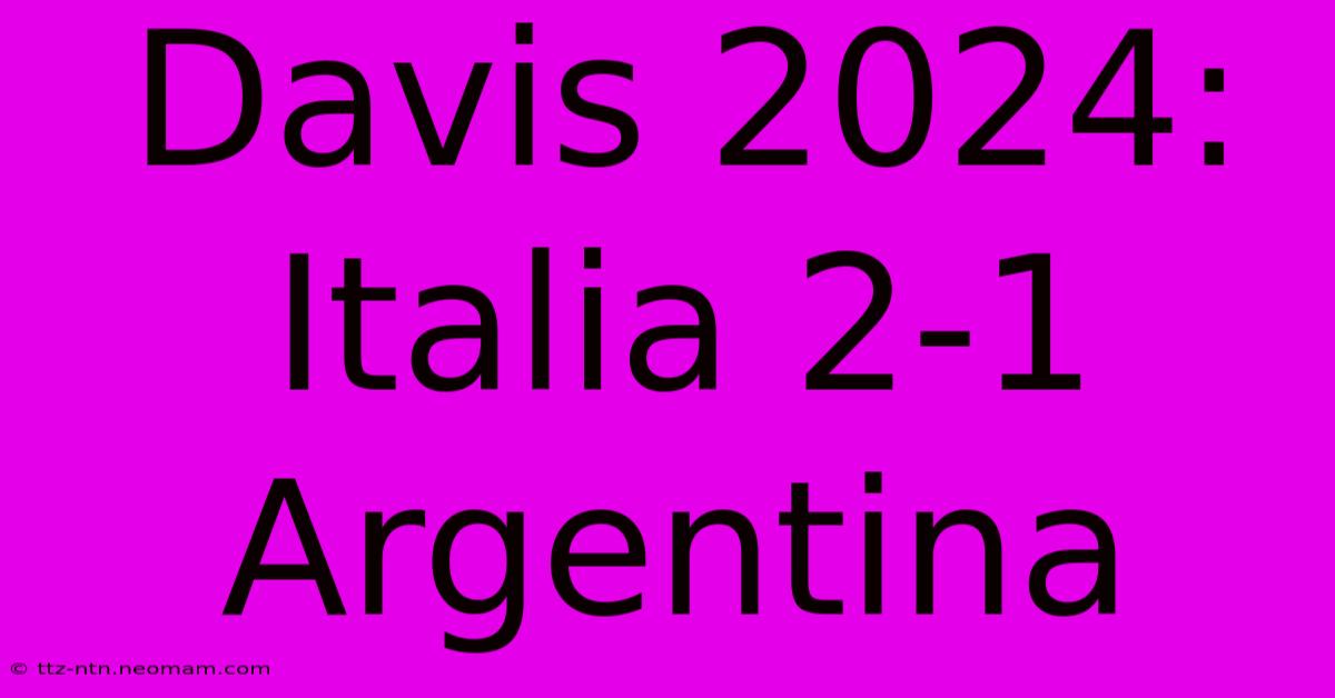 Davis 2024: Italia 2-1 Argentina