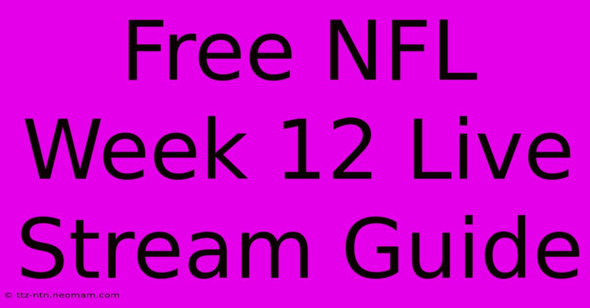 Free NFL Week 12 Live Stream Guide