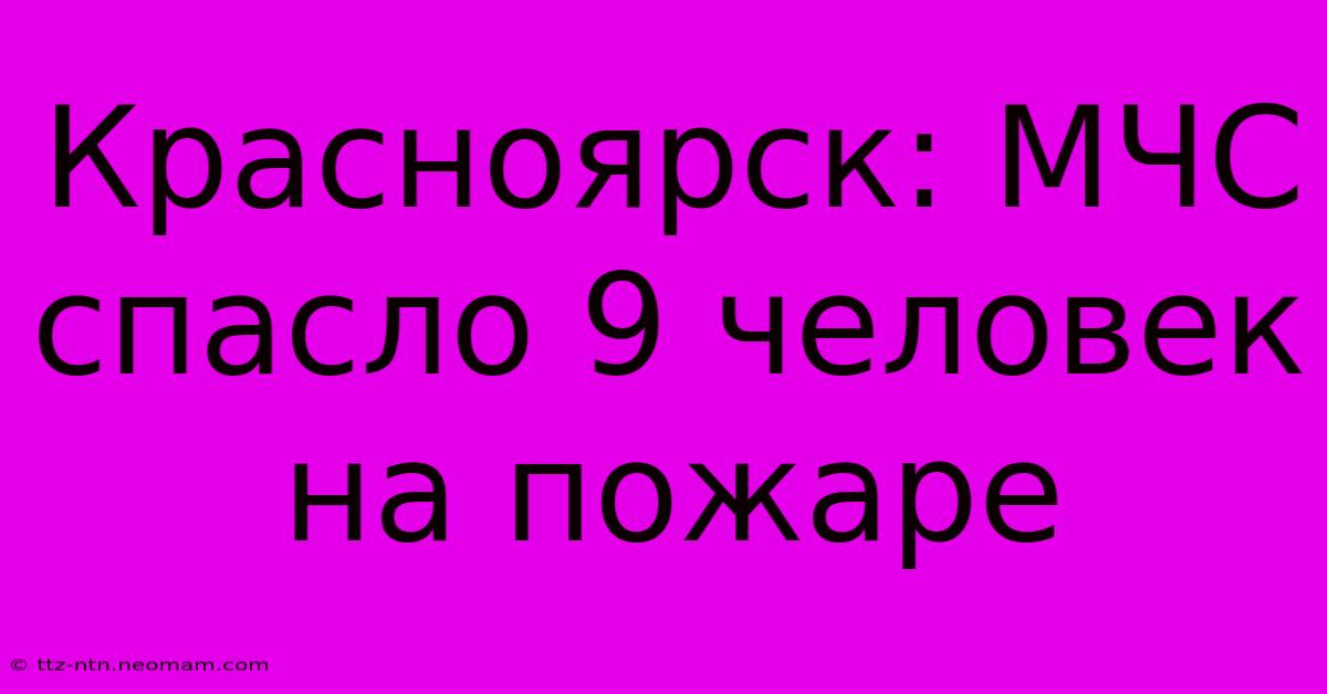 Красноярск: МЧС Спасло 9 Человек На Пожаре