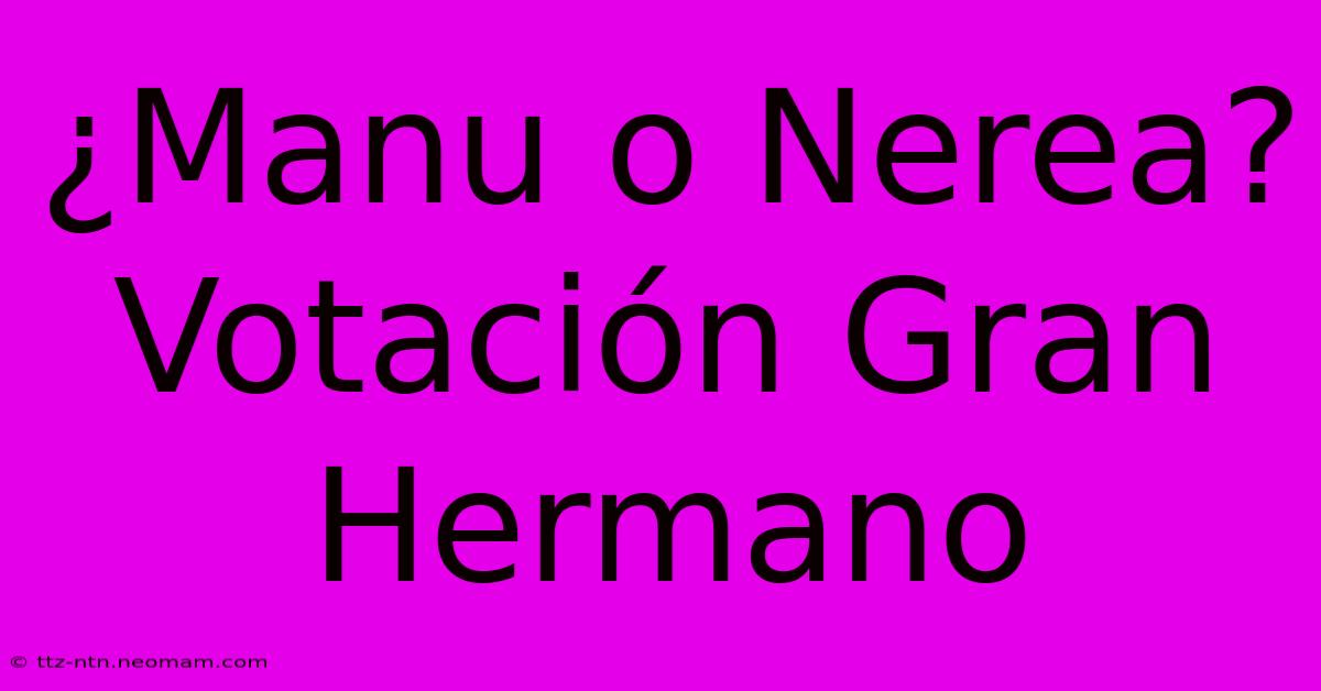 ¿Manu O Nerea? Votación Gran Hermano