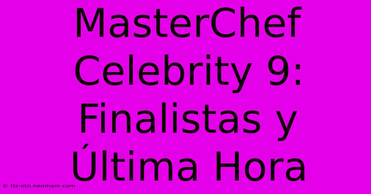 MasterChef Celebrity 9: Finalistas Y Última Hora