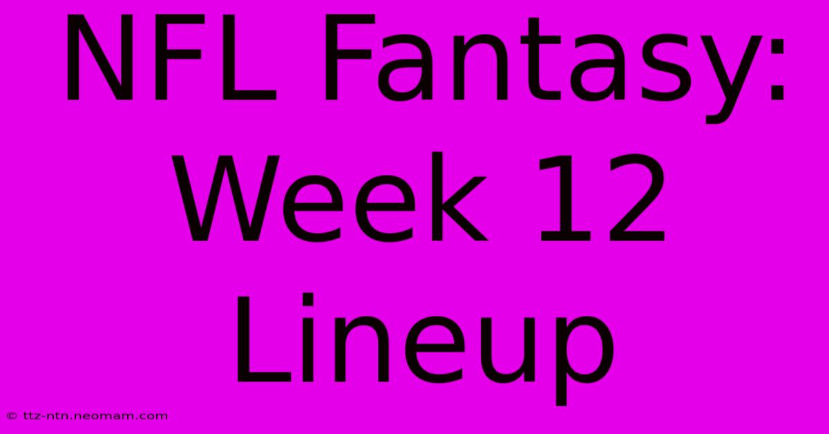 NFL Fantasy: Week 12 Lineup