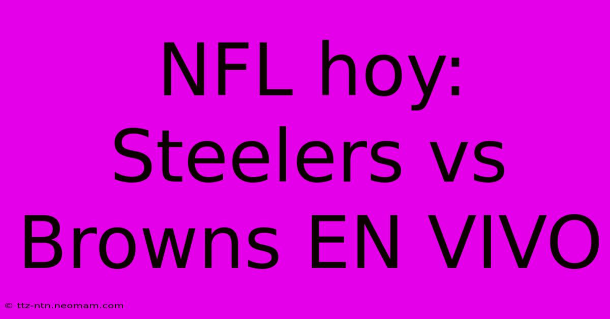 NFL Hoy: Steelers Vs Browns EN VIVO