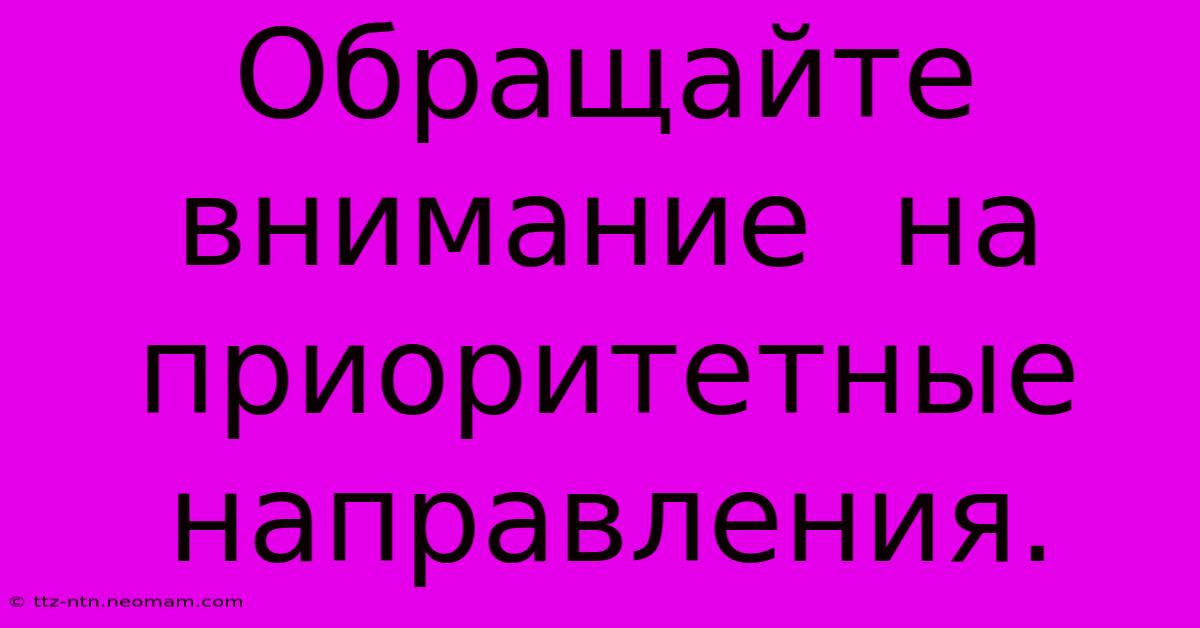 Обращайте  Внимание  На  Приоритетные  Направления.