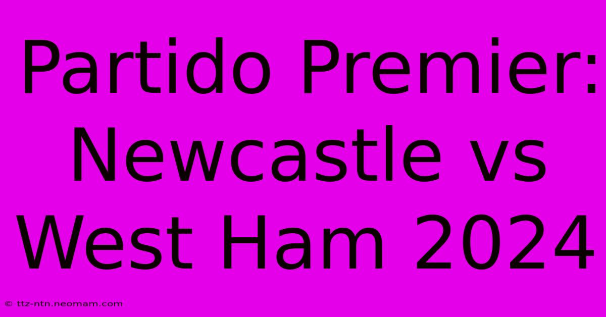 Partido Premier: Newcastle Vs West Ham 2024