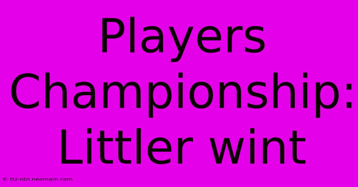 Players Championship: Littler Wint