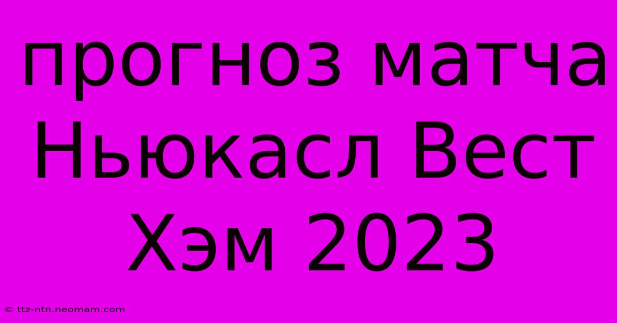 Прогноз Матча Ньюкасл Вест Хэм 2023