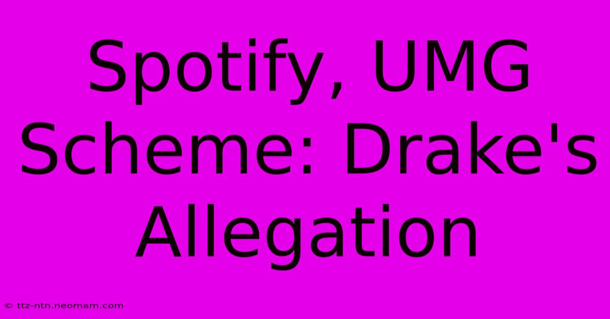 Spotify, UMG Scheme: Drake's Allegation