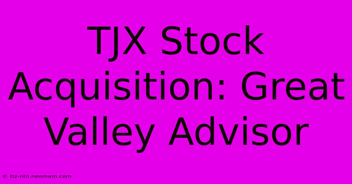 TJX Stock Acquisition: Great Valley Advisor