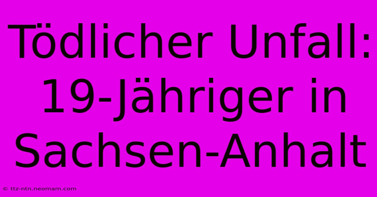 Tödlicher Unfall: 19-Jähriger In Sachsen-Anhalt