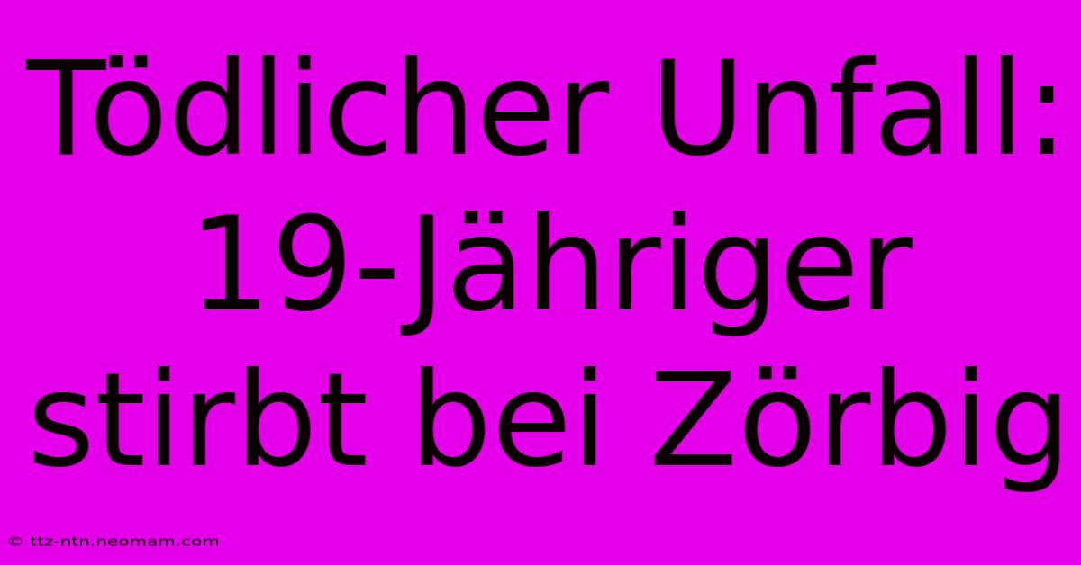 Tödlicher Unfall: 19-Jähriger Stirbt Bei Zörbig