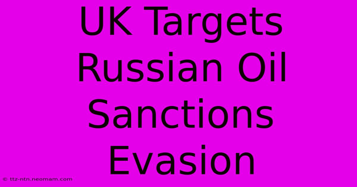 UK Targets Russian Oil Sanctions Evasion