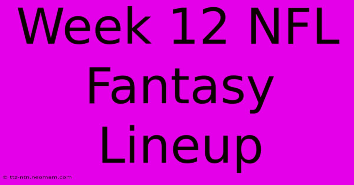 Week 12 NFL Fantasy Lineup