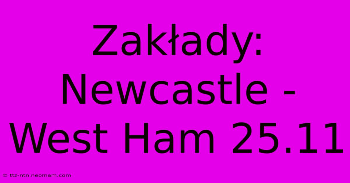 Zakłady: Newcastle - West Ham 25.11