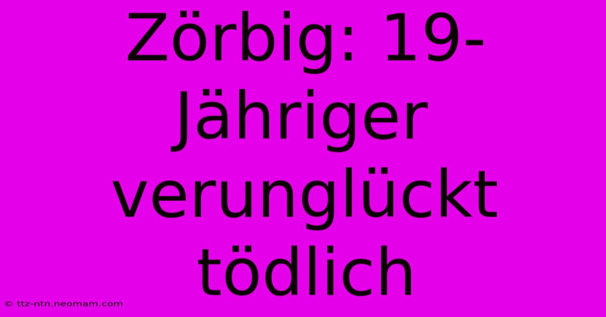 Zörbig: 19-Jähriger Verunglückt Tödlich